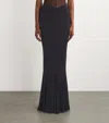 Nensi Dojaka V-waist Flared Jersey Maxi Skirt In Black