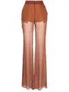 Nensi Dojaka Silk-georgette Flared Trousers In Brown