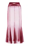 Nensi Dojaka Flared V-waist Midi Skirt In Burgundy