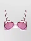 Nensi Dojaka Floral Design Underwire Bra Adjustable Straps In Pink