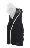 Nensi Dojaka Flower Mini Dress In Black,white