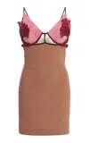 Nensi Dojaka Flower Petal Silk Mini Dress In Multi