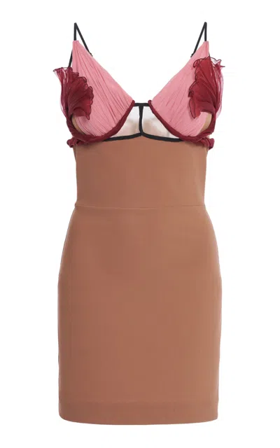 Nensi Dojaka Flower Petal Silk Mini Dress In Multi