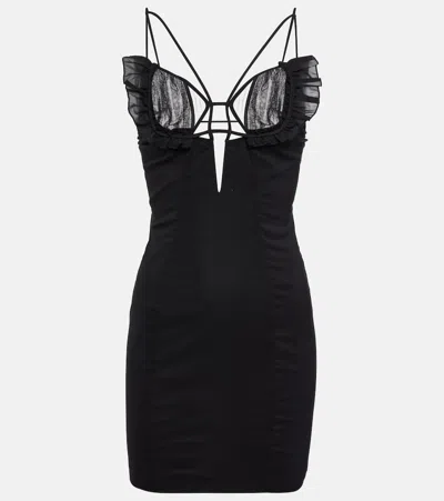 Nensi Dojaka Frill-trimmed Minidress In Black