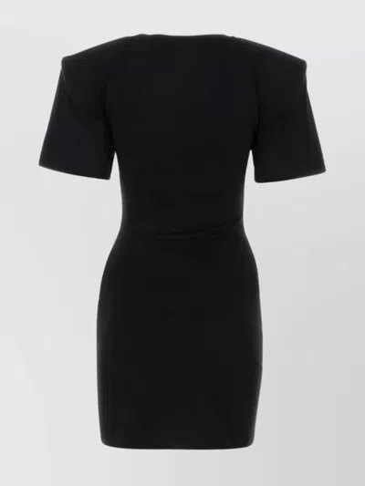 Nensi Dojaka Front Curl Cotton Mini Dress In Black