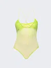 Nensi Dojaka Gathered Cami Bodysuit In Green