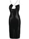 Nensi Dojaka Glossy Asymmetric-neck Dress In Schwarz