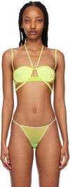 Nensi Dojaka Draped Double Bra In Lime Lime