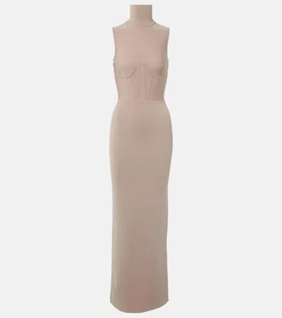 NENSI DOJAKA GWYNETH KNITTED CORSET MAXI DRESS