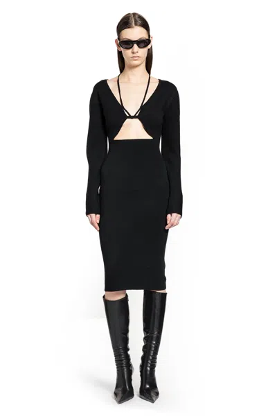 Nensi Dojaka Halterneck Jumper Midi Dress In Black