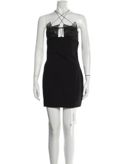 Pre-owned Nensi Dojaka Halterneck Mini Dress In Black