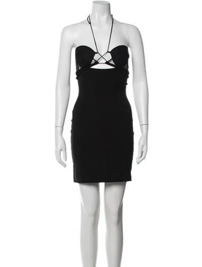 Pre-owned Nensi Dojaka Halterneck Mini Dress In Black