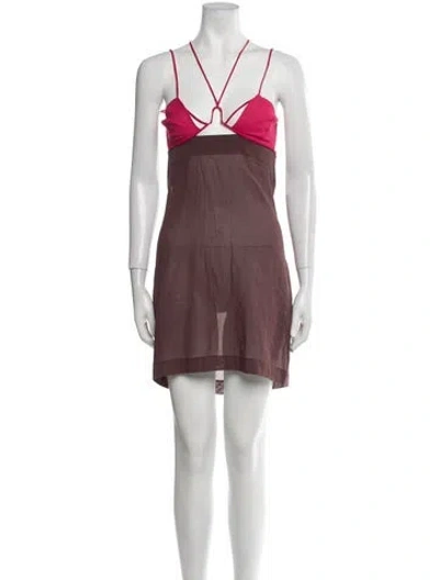 Pre-owned Nensi Dojaka Halterneck Mini Dress In Multi