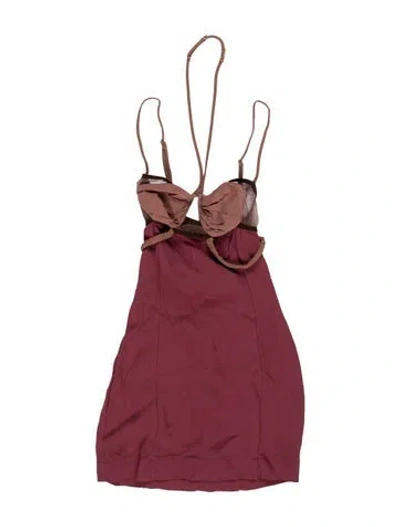 Pre-owned Nensi Dojaka Halterneck Mini Dress In Purple