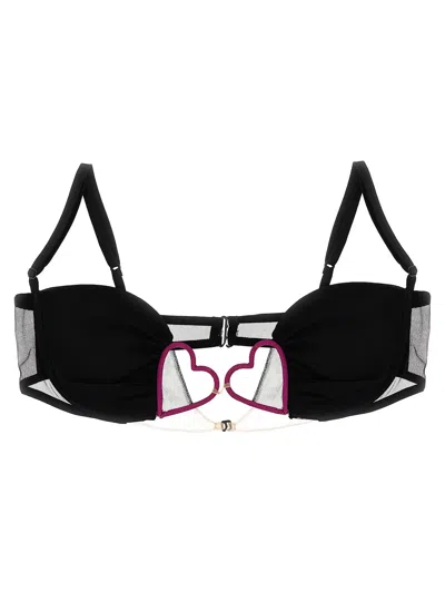 Nensi Dojaka Heart Bra In Black