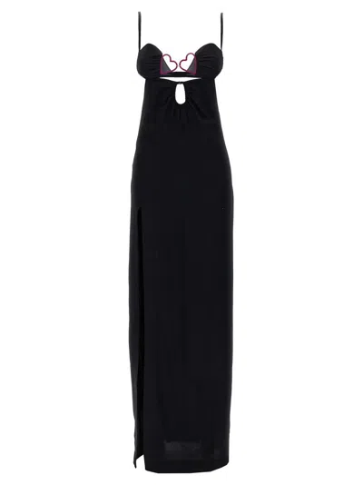 Nensi Dojaka 'heart Bra' Long Dress In Black