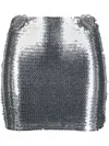 Nensi Dojaka Heart Cut-out Sequinned Miniskirt In Silver