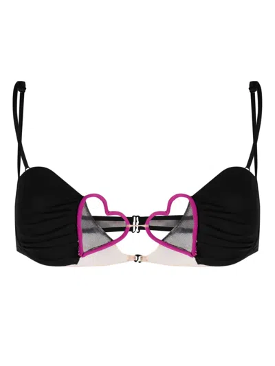 Nensi Dojaka Heart Bra In Black