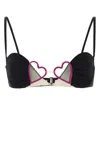 Nensi Dojaka Heart Bra In Black
