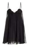 Nensi Dojaka Heartbeat Layered Silk Mini Dress In Black
