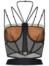 Nensi Dojaka Sheer Strappy Corset Top In Black