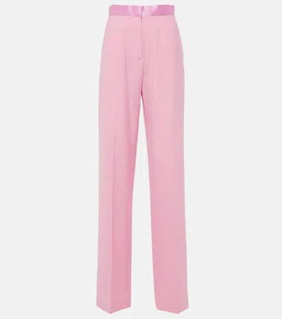 Nensi Dojaka High-rise Satin Straight Trousers In Pink