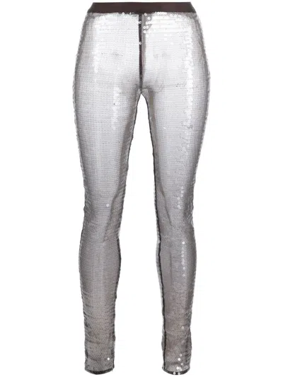 Nensi Dojaka High-waist Sequined Leggings In Brown