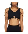 Nensi Dojaka Keyhole Crop Tank Top In Black