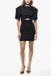 Nensi Dojaka Jersey Tee Dress With Front Cut-out In Black