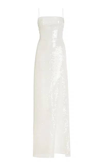 Nensi Dojaka Kendall Sequined Maxi Dress In White