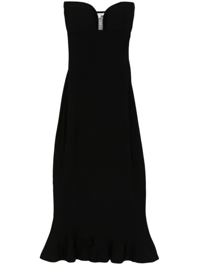 Nensi Dojaka Knitted Midi Dress In Black