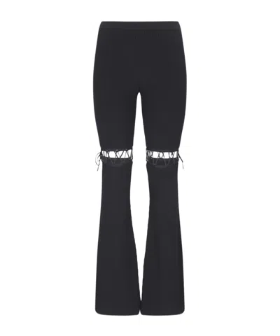 NENSI DOJAKA NENSI DOJAKA MID-RISE LACE-UP RIBBED TROUSERS