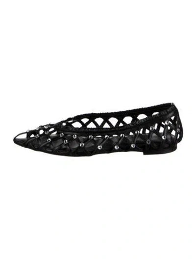 Pre-owned Nensi Dojaka Leather Ballet Flats In Black