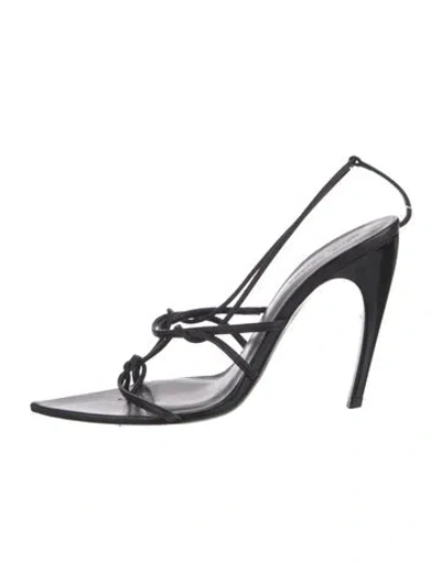 Pre-owned Nensi Dojaka Leather Slingback Sandals In Black
