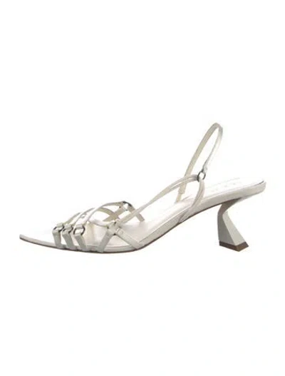 Pre-owned Nensi Dojaka Leather Slingback Sandals In White