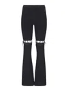 Nensi Dojaka Ribbed Waistband Flared Pant With Cut-out Lacing In Black