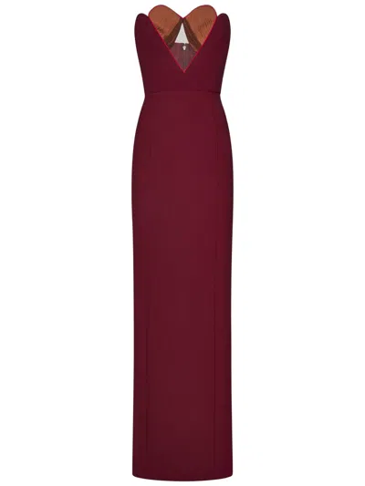 Nensi Dojaka Long Dress In Burgundy