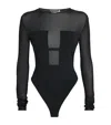 Nensi Dojaka Long-sleeve Angular Bodysuit In Black