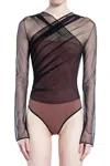 Nensi Dojaka Semi-sheer Gathered Top In Black