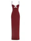 Nensi Dojaka Maroon V-wire Bra Maxi Dress In Burgundy