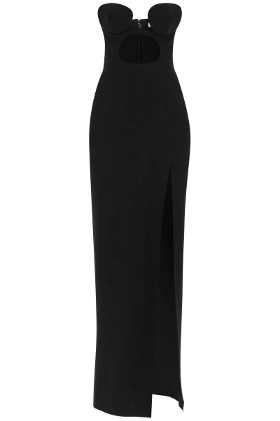 Nensi Dojaka Maxi Bustier Dress With Cut-out In Black