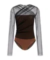 Nensi Dojaka Mesh Bodysuit In Brown