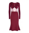 Nensi Dojaka Mesh Corseted Midi Dress In Brown