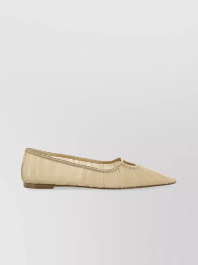 NENSI DOJAKA MESH OVERLAY POINTED-TOE BALLET FLATS