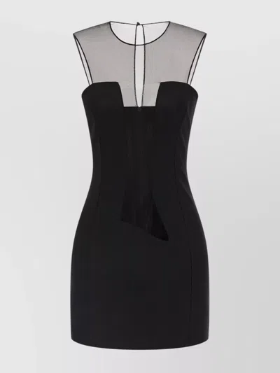 NENSI DOJAKA MESH PANEL SLEEVELESS FITTED SILHOUETTE DRESS