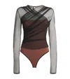 Nensi Dojaka 'mesh Overlay Geometric Pattern Bodysuit'
