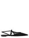 Nensi Dojaka Black Slingback Tulle Sandals In Black