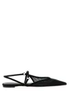 Nensi Dojaka Black Slingback Tulle Sandals