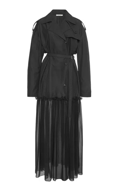 Nensi Dojaka Mia Hybrid Trench Coat In Black