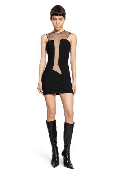 Nensi Dojaka Mini Fitted Dress With Ruched Tulle In Multi